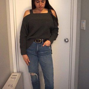 Sanctuary Grey Off the Shoulder Sweater
